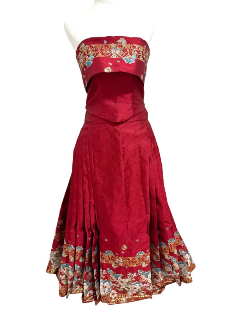 Ming Dynasty, Tube top wedding long Ma Mian Qun set - Beth and Brian Qipao